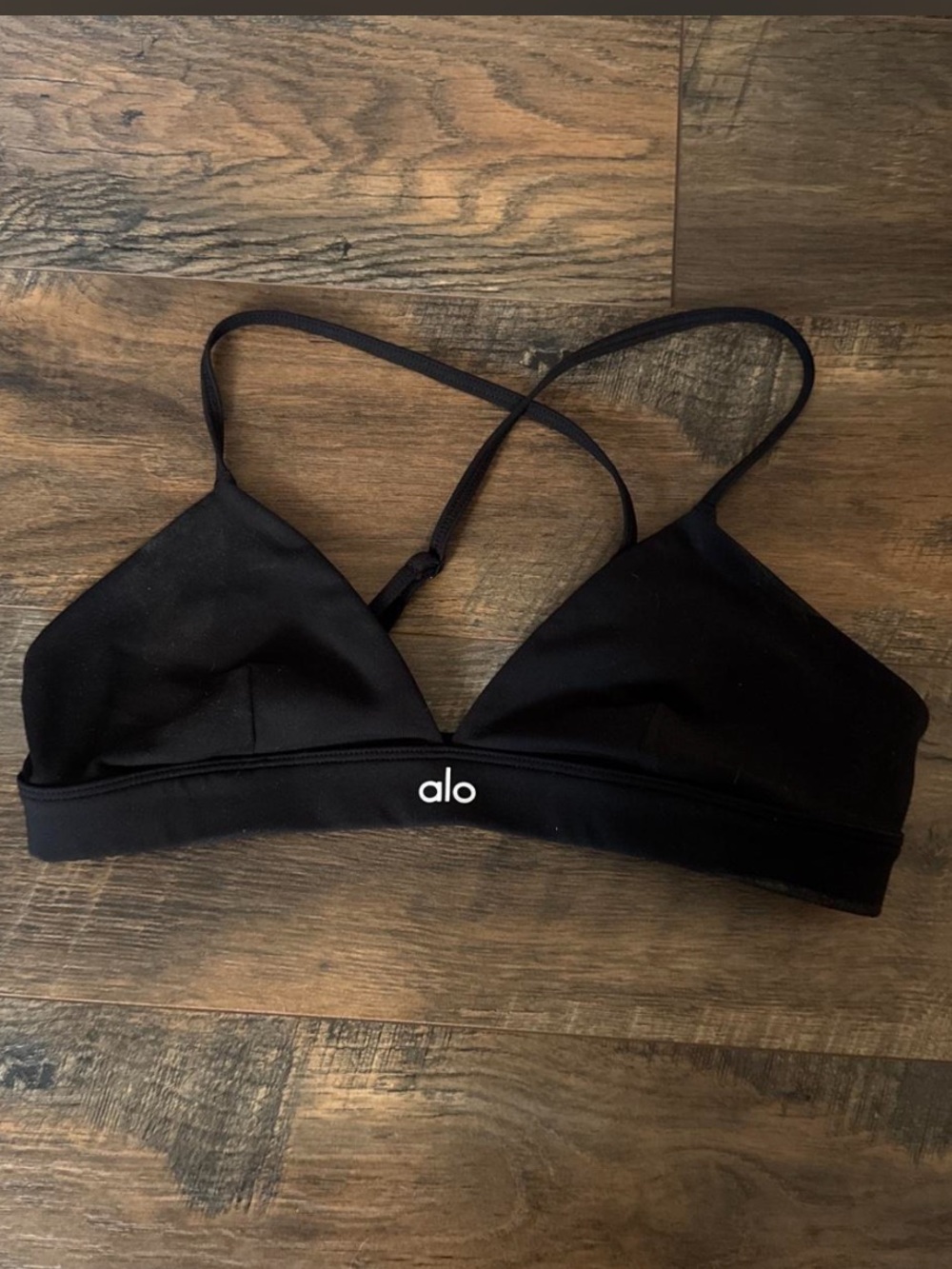 ALO Yoga Black Strappy Sports Bra